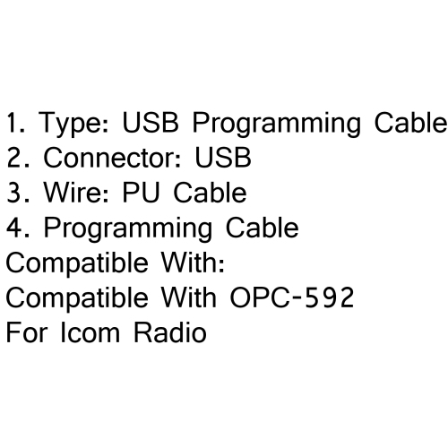 5xUSB Programming Cable OPC-592 For ICOM IC-F310 IC-F410 IC-F420/2610/2020 + CD