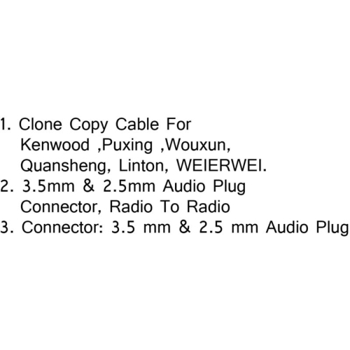 1pc Radio Cloning Copy Cable For QUANSHENG WOUXUN TYT BAOFENG UV5R 888S Black