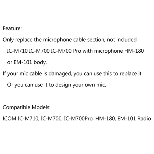 4Pcs Mic Microphone Cable Line For ICOM Radio M710 M700 M700Pro To HM-180 EM-101