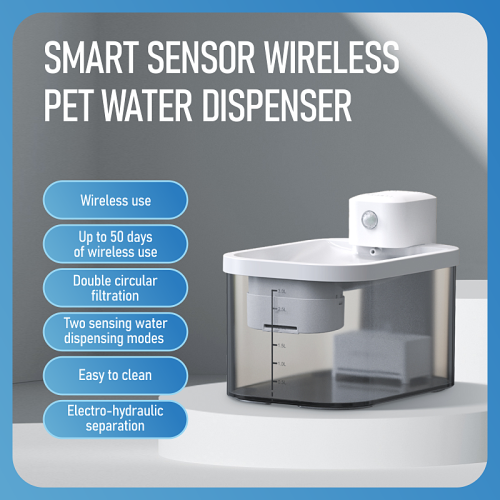 DOGNESS 3L Wireless Cat Water Fountain, Upgrade Ultra Filtration Pet Fountain 5000mAh Rechargeable Battery Operated Automatic Dog Water Dispenser