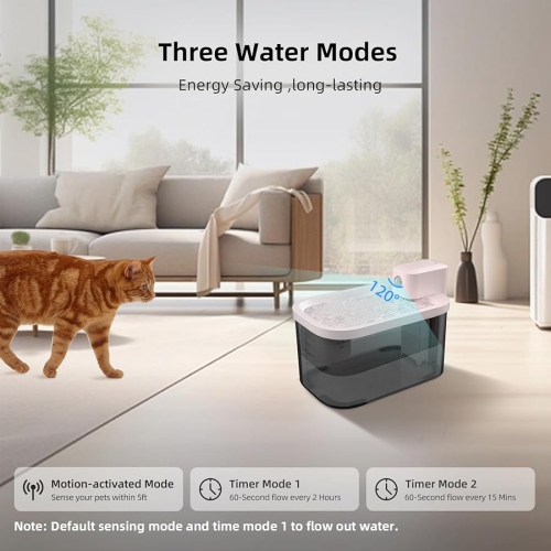 DOGNESS 3L Wireless Cat Water Fountain, Upgrade Ultra Filtration Pet Fountain 5000mAh Rechargeable Battery Operated Automatic Dog Water Dispenser