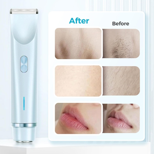 Dual Head Women Shaver,Bikini Trimmer for Women,Electric Bikini Trimmer, Electric Lady Shaver,Wet & Dry Use Hair Removal-Blue