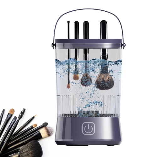 Electric Makeup Brush Cleaner,Makeup Brush Cleaning Machine,Automatic Makeup Brush Cleaner,Cosmetic Brush Cleaning Tool-Purple