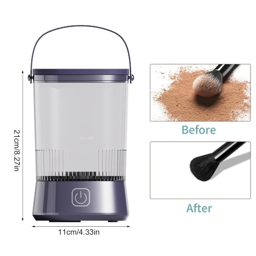 Electric Makeup Brush Cleaner,Makeup Brush Cleaning Machine,Automatic Makeup Brush Cleaner,Cosmetic Brush Cleaning Tool-Purple