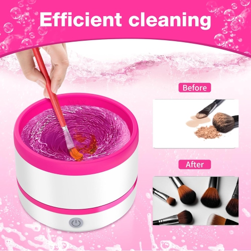 Makeup Brush Cleaner Machine,Electric Makeup Brush Cleaner,Automatic Spinning Make up Brush Cleaner Fast Deep Cleaning for All Size Makeup Brush &