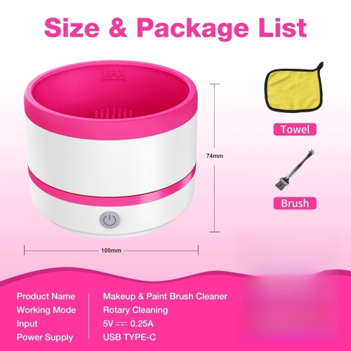 Makeup Brush Cleaner Machine,Electric Makeup Brush Cleaner,Automatic Spinning Make up Brush Cleaner Fast Deep Cleaning for All Size Makeup Brush &