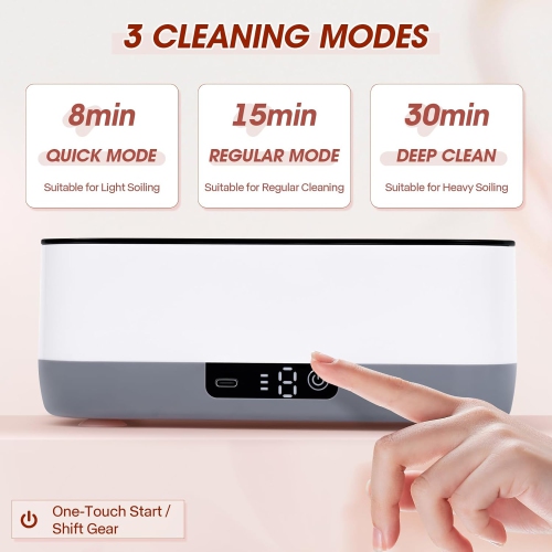 Rechargeable Ultrasonic Cleaner For Makeup Brush,Blue Light Sterilization Box High Capacity Makeup Brush Cleaner With Silicone Tray For Drying