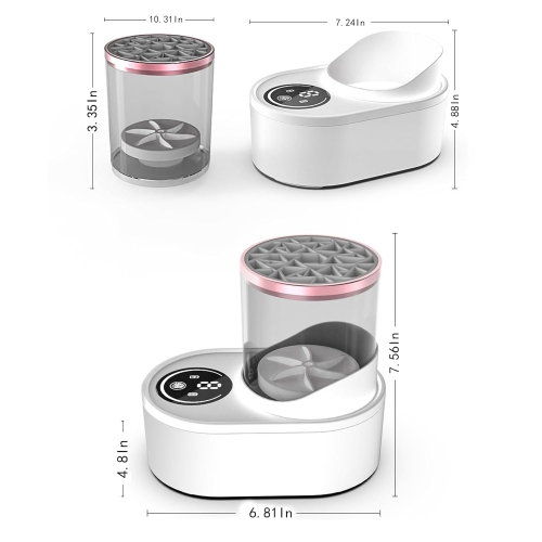 Electric Makeup Brush Cleaner,Detachable USB Rechargeable Automatic Cosmetic Brush Cleaning Machine,Beauty Brush Washing Tool with Brush Dryer