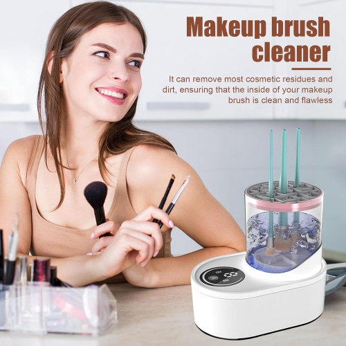 Electric Makeup Brush Cleaner,Detachable USB Rechargeable Automatic Cosmetic Brush Cleaning Machine,Beauty Brush Washing Tool with Brush Dryer