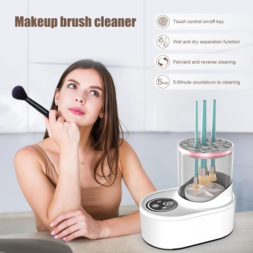 Electric Makeup Brush Cleaner,Detachable USB Rechargeable Automatic Cosmetic Brush Cleaning Machine,Beauty Brush Washing Tool with Brush Dryer