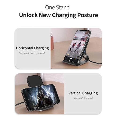 2 in 1 15W Wireless Charger and Car Holder Qi Quick Charge for iPhone 12 13 Android Wireless Charger Stand