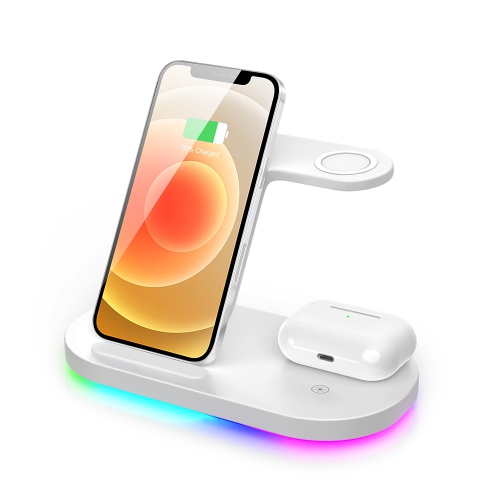 YOULIGHTS  Wireless Charger, 3 In 1 Wireless Charging Station Qi-Certified for Iphone, Iwatch Series, Airpods (White)