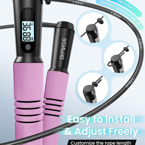 RENPHO Smart Jump Rope, Cordless Jump Rope, High-Speed Jump Rope with Counter, Fitness Skipping Rope with APP Data Analysis, Workout Jump Ropes for