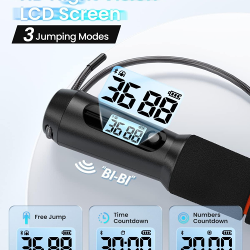 RENPHO Smart Jump Rope, Cordless Jump Rope, High-Speed Jump Rope with Counter, Fitness Skipping Rope with APP Data Analysis, Workout Jump Ropes for