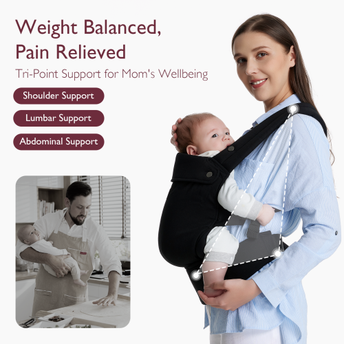 Momcozy M5 All-in-one Breast Pump,3 Modes 9 Levels &Momcozy Baby Carrier, Ergonomic, Cozy and Lightweight
