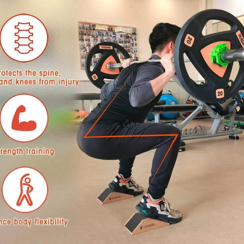 UNMERA Squat Wedge Block 2PCS Non Slip Professional Squat Ramp,Squat Platform for Heel Elevated Squats and Calf Raises