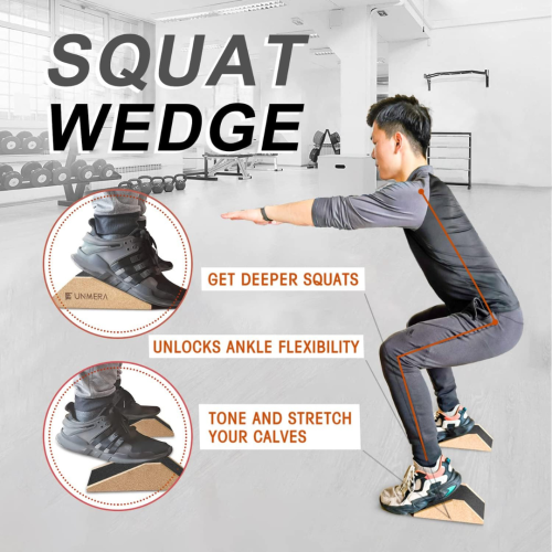 UNMERA Squat Wedge Block 2PCS Non Slip Professional Squat Ramp,Squat Platform for Heel Elevated Squats and Calf Raises