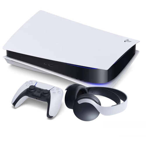 Refurbished - Sony PlayStation 5 PS5 Disc Version Console *NO STAND* and PULSE 3D Wireless Headset Bundle
