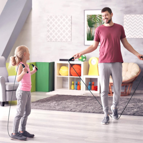 Jump Rope, Tangle-Free Rapid Speed Jumping Rope Cable with Ball Bearings for Women, Men, and Kids, Adjustable Steel Jump Rope Workout with Foam