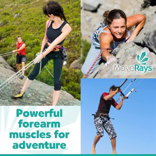 MoveRays Hand Grip Strengthener, Forearm, Fingers Exerciser - Silicone Rings for Muscle Training, Sports, Rock Climbing, Fitness