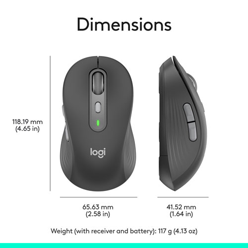 Logitech Signature Plus M750 L Bluetooth Optical Mouse - Graphite