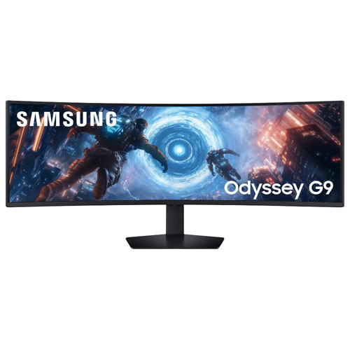Moniteur FreeSync DEL incurvé VA WQHD 144Hz 49 po Odyssey G9 Samsung/1 ms GTG (LS49FG910ENXZA)-Noir