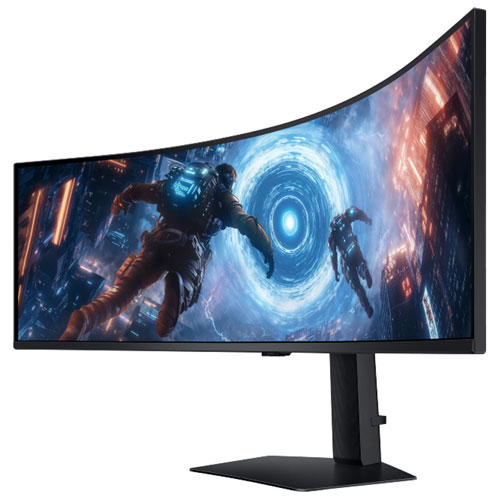 Moniteur FreeSync DEL incurvé VA WQHD 144Hz 49 po Odyssey G9 Samsung/1 ms GTG (LS49FG910ENXZA)-Noir
