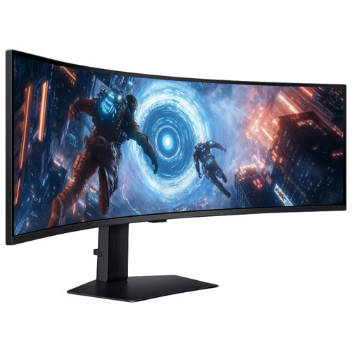 Moniteur FreeSync DEL incurvé VA WQHD 144Hz 49 po Odyssey G9 Samsung/1 ms GTG (LS49FG910ENXZA)-Noir