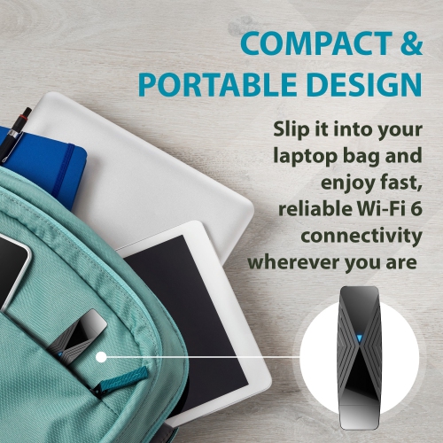 D-Link USB WiFi 6 Adapter AX1800 USB 3.0 Dual Band Long Range MU-MIMO Wireless Internet Network for Desktop PC Laptop Windows