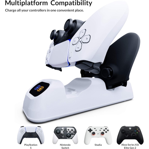 Station de chargement pour manette PS5 Compatible avec les manettes DualSense PS5 pour PlayStation 5, station de chargement pour accessoires PS5