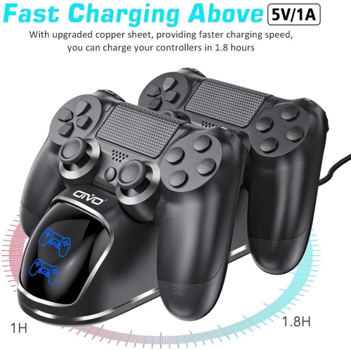 PS4 Controller Charger, Dual Shock 4 Controller Charging Docking Station with LED Light Indicators, Compatible with Sony PlayStation 4 PS4/PS4