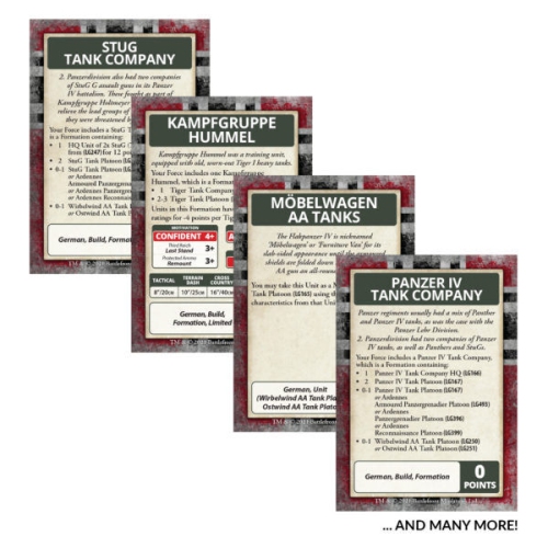 Jeu de société Flames of War Bulge: Cartes de commandement Allemands Nouveau