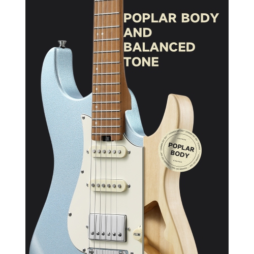 Donner DST-550 ST 7-Tone Electric Guitar HSS Pickup Roasted Maple Neck