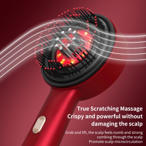 Red Light Hair Care Massage Comb Hair Growth Comb EMS Electric Scalp Massage Brush Heated Head Massage Comb-Red