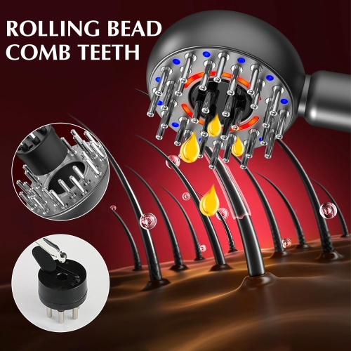 Peigne de massage électrique pour la croissance des cheveux Anti-Perte Cheveux Peigne de thérapie infrarouge Peigne de soins capillaires Red Light