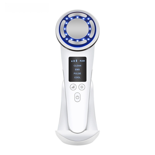 Red Blue Light EMS Face Massager Hot Cold Photon Therapy Facial Massager Wrinkle Remover Facial Lifting Beauty Device-White