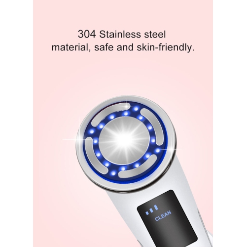 Red Blue Light EMS Face Massager Hot Cold Photon Therapy Facial Massager Wrinkle Remover Facial Lifting Beauty Device-White