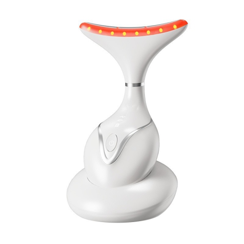 MYACUC  Neck Face Massager, Red Light Face Sculpting Tool With Charging Base, Facial Beauty Device for Skin Care, Home Facial Massager-White