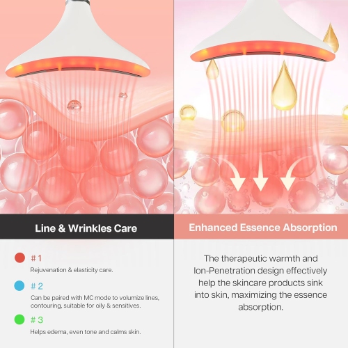 Neck Face Massager,Red Light Face Sculpting Tool with Charging Base,Facial Beauty Device for Skin Care,Home Facial Massager-White