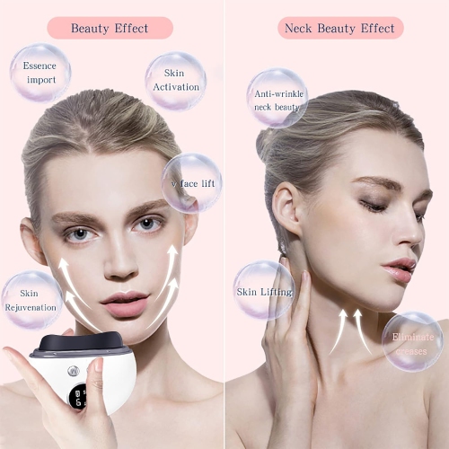 Electric Gua Sha Bian Stone,Red Light Therapy Facial Tool,Facial Massage Scraping Board for Neck Facial Lift Anti-Aging-White
