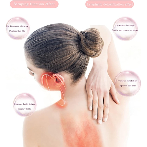 Electric Gua Sha Bian Stone,Red Light Therapy Facial Tool,Facial Massage Scraping Board for Neck Facial Lift Anti-Aging-White