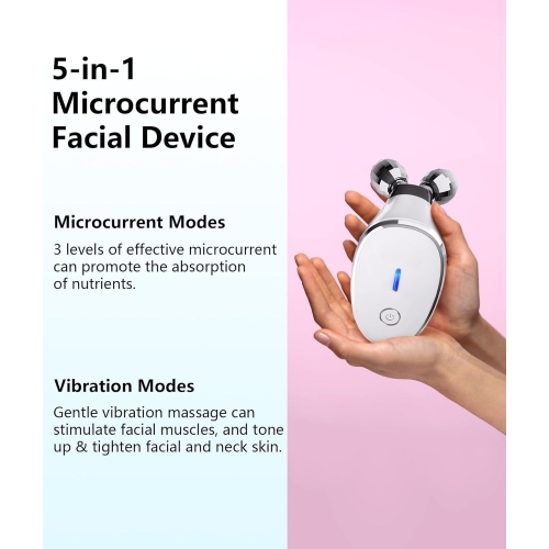 Microcurrent Facial Massage Device,Face Roller Skin Care Tool,Face Massager Beauty Device for Face Neck Lifting Removal Wrinkles