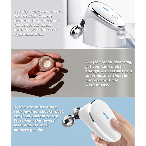 Microcurrent Facial Massage Device,Face Roller Skin Care Tool,Face Massager Beauty Device for Face Neck Lifting Removal Wrinkles