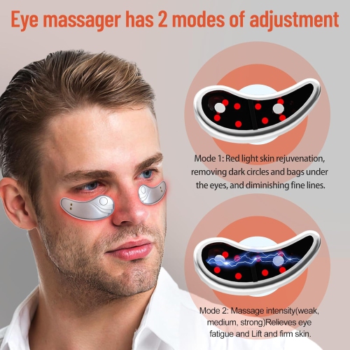 Red Light Therapy Eyes Massager Under-Eye Patches,Portable Under-Eye Massager Patches for Eye Bags Dark Circles Wrinkles