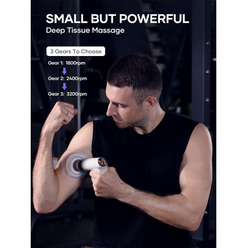 Breo Lucky 7 Deep Tissue Massage Gun with Heat Massage Gun For Back Pain Neck and Shoulders For Athletes Runners Muscle Recovery Relaxation Small but