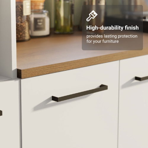 Madesa Hazel 2-Piece Kitchen Storage Set with 3 Doors 3 Shelves Pantry Cabinet and 2 Doors Base Cabinet 59 Inch Wooden Organization Units for Pantry