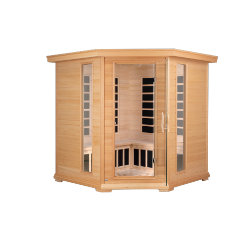 Image 1 of 8.. Blisspod, Vienna, Corner Spacious Far Infrared Sauna Canadian Hemlock Ultra Low EMF, 12 Heaters, 4-5 Persons