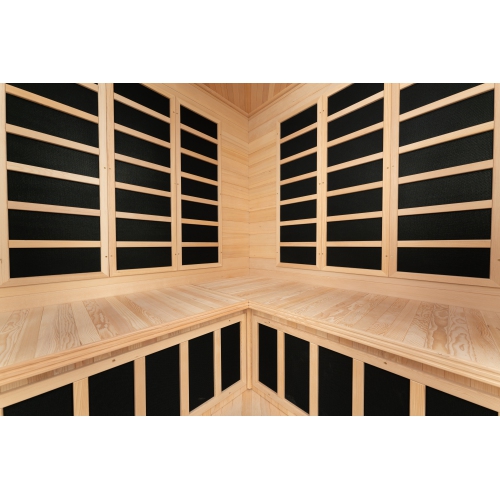Blisspod, Vienne, Coin Spacieux Sauna infrarouge Loin Canadien Hemlock Ultra Low EMF, 12 Chaufferettes, 4-5 Personnes