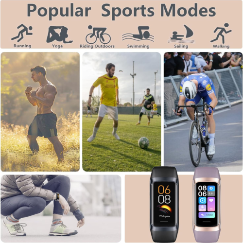 Fitness Tracker Heart Rate Monitor, Smart Watch Activity Tracker Pedometer Sports Bracelet with Calorie Counter, Sleep Monitor Wristband with IP68