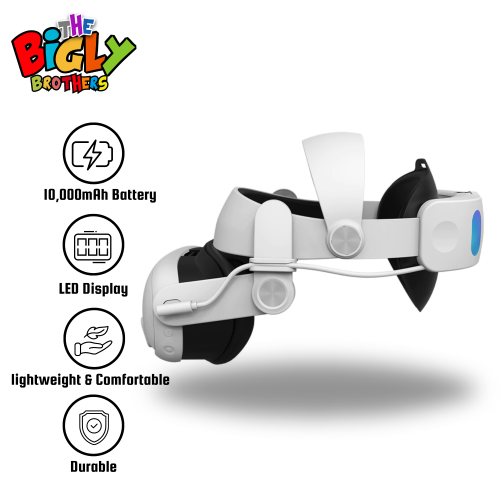 Ensemble RV pour Oculus/Meta Quest 3 – Station de recharge rapide avec lumières RVB et 2 batteries rechargeables + serre-tête à batterie
